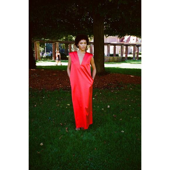 By Malene Birger Mavise Maxi Wool Blend Dress Orange Size 38 / Medium - Picture 8 of 15